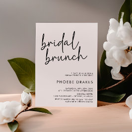 Minimalistisches, schwarz-weißes Script, Bridal Br Einladung