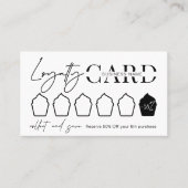 Minimalistisches Schwarz-weißes Script-Logo Treuekarte (Vorderseite)