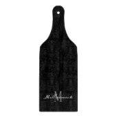 Minimalistisches Schwarz-weißes Skriptmonogramm Schneidebrett (Vorderseite)