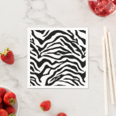 minimalistisches Schwarz-weißes Tiermuster Serviette (Beispiel)