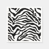 minimalistisches Schwarz-weißes Tiermuster Serviette (Vorderseite)