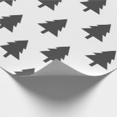 Minimalistisches Schwarz-weißes Weihnachtsbaummust Geschenkpapier (Ecke)