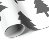 Minimalistisches Schwarz-weißes Weihnachtsbaummust Geschenkpapier (Rolleneckpunkt)