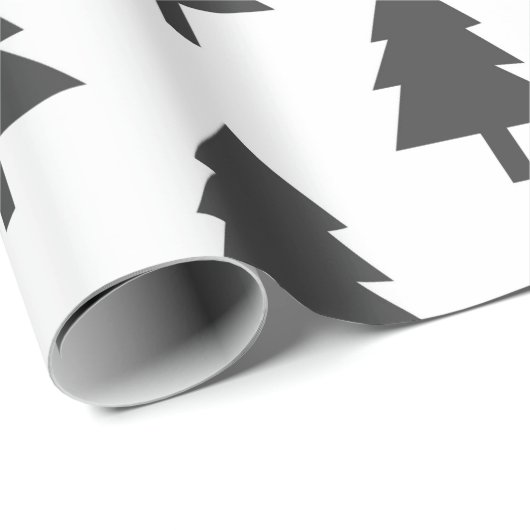 Minimalistisches Schwarz-weißes Weihnachtsbaummust Geschenkpapier (Rolleneckpunkt)
