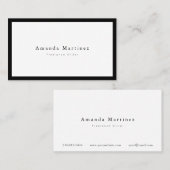 Minimalistisches Schwarz x Weiß Visitenkarte (Vorne/Hinten)