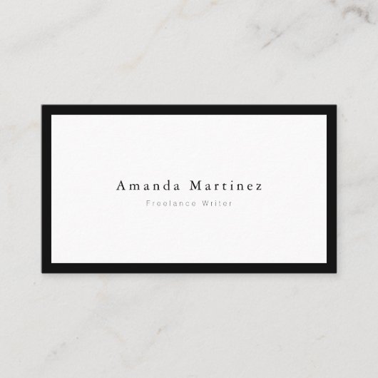 Minimalistisches Schwarz x Weiß Visitenkarte (Vorderseite)