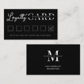 Minimalistisches Schwarzes Anfangsskript Treuekarte (Vorne/Hinten)