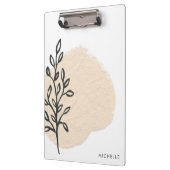 Minimalistisches Schwarzes Blumenkremsmuster Zwisc Klemmbrett (Links)