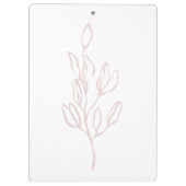 Minimalistisches Schwarzes Blumenkremsmuster Zwisc Klemmbrett (Rückseite)