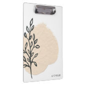 Minimalistisches Schwarzes Blumenkremsmuster Zwisc Klemmbrett (Rechts)