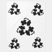 Minimalistisches schwarzes Blumenmuster Fleecedecke (Vorderseite)