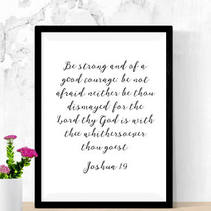 Minimalistisches schwarzes christliches Zitat Poster
