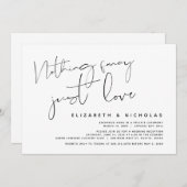 Minimalistisches Schwarzes Drehbuch, Hochzeitsfeie Einladung (Vorne/Hinten)