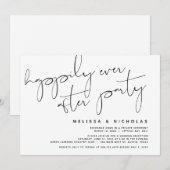 Minimalistisches Schwarzes Drehbuch, Hochzeitsfeie Einladung (Vorne/Hinten)