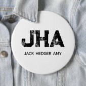 MINIMALISTISCHES SCHWARZES DREIBUCHSTABEN-MONOGRAM BUTTON (Beispiel)