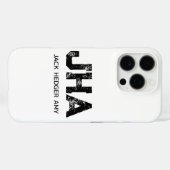 MINIMALISTISCHES SCHWARZES DREIBUCHSTABEN-MONOGRAM Case-Mate iPhone HÜLLE (Rückseite (Horizontal))