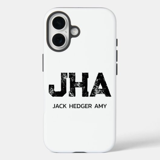 MINIMALISTISCHES SCHWARZES DREIBUCHSTABEN-MONOGRAM Case-Mate iPhone HÜLLE (Rückseite)