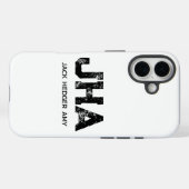 MINIMALISTISCHES SCHWARZES DREIBUCHSTABEN-MONOGRAM Case-Mate iPhone HÜLLE (Rückseite (Horizontal))