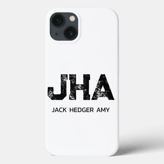 MINIMALISTISCHES SCHWARZES DREIBUCHSTABEN-MONOGRAM Case-Mate iPhone HÜLLE (Rückseite)