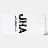 MINIMALISTISCHES SCHWARZES DREIBUCHSTABEN-MONOGRAM Case-Mate iPhone HÜLLE (Rückseite (Horizontal))