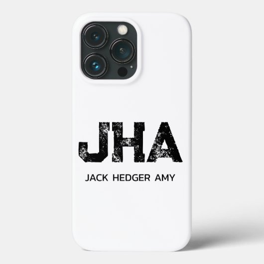 MINIMALISTISCHES SCHWARZES DREIBUCHSTABEN-MONOGRAM Case-Mate iPhone HÜLLE (Rückseite)