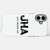 MINIMALISTISCHES SCHWARZES DREIBUCHSTABEN-MONOGRAM Case-Mate iPhone HÜLLE (Rückseite (Horizontal))