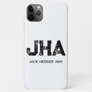 MINIMALISTISCHES SCHWARZES DREIBUCHSTABEN-MONOGRAM Case-Mate iPhone HÜLLE
