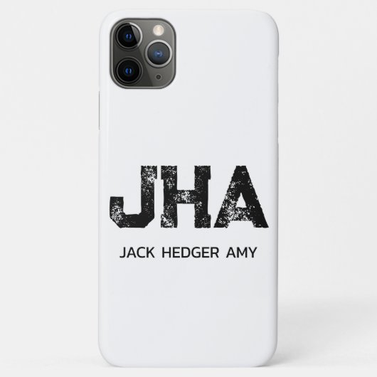 MINIMALISTISCHES SCHWARZES DREIBUCHSTABEN-MONOGRAM Case-Mate iPhone HÜLLE (Rückseite)