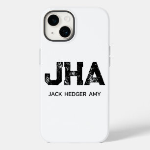 MINIMALISTISCHES SCHWARZES DREIBUCHSTABEN-MONOGRAM Case-Mate iPhone 14 HÜLLE