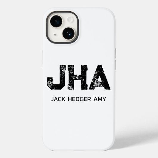MINIMALISTISCHES SCHWARZES DREIBUCHSTABEN-MONOGRAM Case-Mate iPhone HÜLLE (Rückseite)