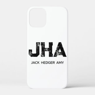 MINIMALISTISCHES SCHWARZES DREIBUCHSTABEN-MONOGRAM Case-Mate iPhone HÜLLE