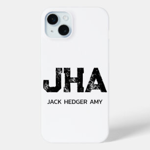 MINIMALISTISCHES SCHWARZES DREIBUCHSTABEN-MONOGRAM Case-Mate iPhone HÜLLE