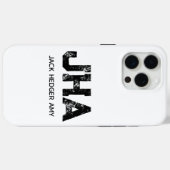 MINIMALISTISCHES SCHWARZES DREIBUCHSTABEN-MONOGRAM Case-Mate iPhone HÜLLE (Rückseite (Horizontal))