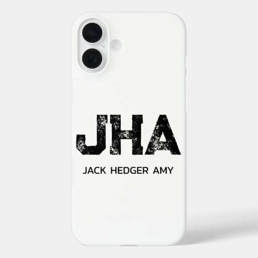 MINIMALISTISCHES SCHWARZES DREIBUCHSTABEN-MONOGRAM Case-Mate iPhone HÜLLE (Rückseite)