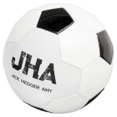 MINIMALISTISCHES SCHWARZES DREIBUCHSTABEN-MONOGRAM FUßBALL (Dreiviertel)