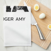 MINIMALISTISCHES SCHWARZES DREIBUCHSTABEN-MONOGRAM GESCHIRRTUCH (Viertel Falte)