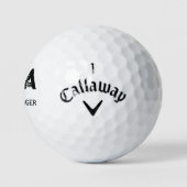 MINIMALISTISCHES SCHWARZES DREIBUCHSTABEN-MONOGRAM GOLFBALL (Logo)