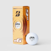 MINIMALISTISCHES SCHWARZES DREIBUCHSTABEN-MONOGRAM GOLFBALL (Verpackungen)