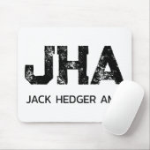 MINIMALISTISCHES SCHWARZES DREIBUCHSTABEN-MONOGRAM MOUSEPAD (Mit Mouse)