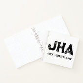 MINIMALISTISCHES SCHWARZES DREIBUCHSTABEN-MONOGRAM NOTIZBLOCK (Innenseite)