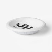 MINIMALISTISCHES SCHWARZES DREIBUCHSTABEN-MONOGRAM PAPPTELLER (Gewinkelt)