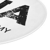 MINIMALISTISCHES SCHWARZES DREIBUCHSTABEN-MONOGRAM SCHNEIDEBRETT (Ecke)