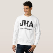 MINIMALISTISCHES SCHWARZES DREIBUCHSTABEN-MONOGRAM SWEATSHIRT (Vorne ganz)