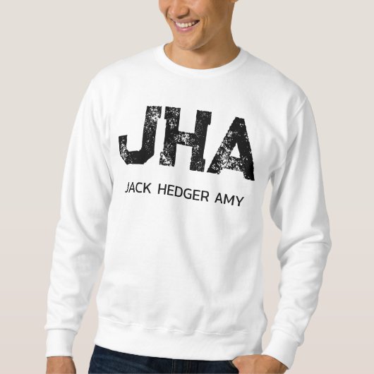 MINIMALISTISCHES SCHWARZES DREIBUCHSTABEN-MONOGRAM SWEATSHIRT (Vorderseite)
