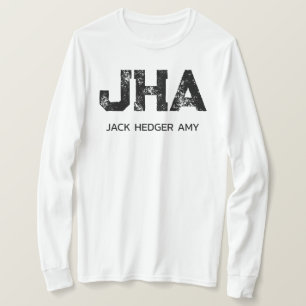 MINIMALISTISCHES SCHWARZES DREIBUCHSTABEN-MONOGRAM T-Shirt