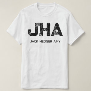 MINIMALISTISCHES SCHWARZES DREIBUCHSTABEN-MONOGRAM T-Shirt