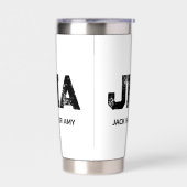MINIMALISTISCHES SCHWARZES DREIBUCHSTABEN-MONOGRAM THERMOBECHER (Links)