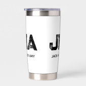 MINIMALISTISCHES SCHWARZES DREIBUCHSTABEN-MONOGRAM THERMOBECHER (Rechts)