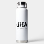 MINIMALISTISCHES SCHWARZES DREIBUCHSTABEN-MONOGRAM TRINKFLASCHE (Rückseite)