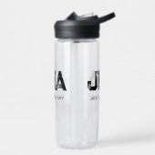 MINIMALISTISCHES SCHWARZES DREIBUCHSTABEN-MONOGRAM TRINKFLASCHE (Links)